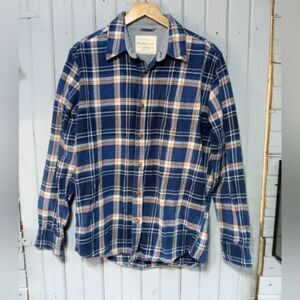 Original Weatherproof Vintage Flannel Shirt Red Blue Plaid size Medium